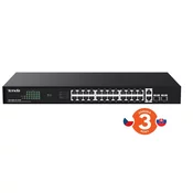 Tenda TEG1128P-24-410W Gigabitno stikalo PoE 24x 1Gbps PoE 802.3af/at 2x SFP 2x RJ45, 370W, Rack