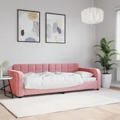 shumee vidaXL Kavč z ležiščem roza 80x200 cm oblazinjen z žametom