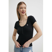 Majica kratkih rukava Abercrombie & Fitch za žene, boja: crna