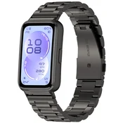 Silikonski pas Techsuit W010 za Huawei Band 11/Band 11 Pro - črn