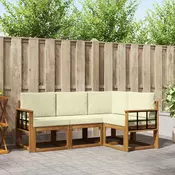 Set vanjskih sofa 4 kom. Prirodna i krem