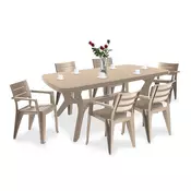 Set vrtnega pohištva Juliemore 6+1 cappuccino
