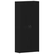 Vidaxl omara za čevlje z vrati Črna 80 x 35.5 x 180 cm Konstruiran les