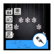 Aigostar - LED niz za spoljašnju upotrebu 84xLED/8 funkcija 1,2x1m IP44 hladna bela, u obliku pahuljica