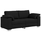 Vidaxl Dvosobni kavč Črna 180 cm blago