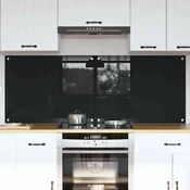 vidaXL Zaščita za kuhinjo Črna 80 x 60 x 0.8 cm kaljeno steklo