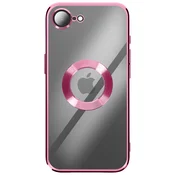 AVIZAR Ovitek za iPhone 16e s Kromiranim Robom iz Mehkega Silikona, Roza, (5000190624)