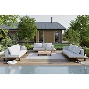 LOUNGE GARNITURA  drvo, metal, tekstil crna, boje tikovine