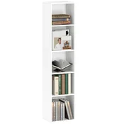 HOMCOM HOMCOM knjižna omara iverna plošča 30D x 24Š x 133,5V cm bela, (5000241808)