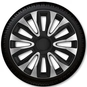 Avalon Carbon Silver Black Hubcap Set - 16