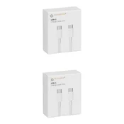 Podatkovni kabel, združljiv z iPhone 16, 15, 15 Pro, 16 Pro, 16 Pro Max, Type-C na Type-C, 2 m, 67 W, 2 kosa