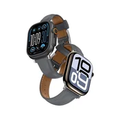 slomart Usnjen pašček AMAZINGTHING Class Band za Apple Watch 45/46/49 mm - siv