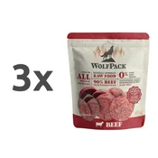 WolfPack Barf surova hrana v obliki medaljonov, govedina - 1 kg (20 x 50 g) 3 x 1 kg