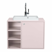 Rožnata stenska omarica z umivalnikom brez pipe 80x62 cm Color Bath – Tom Tailor