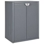vidaXL Vrtna omara siva 65x45x88 cm PP ratan