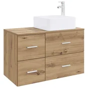 Vidaxl Komplet pohištva za kopalnico 2 pcs Artisan hrast