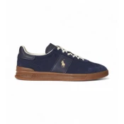 Polo Ralph Lauren za moške. 809973707002 Heritage Aera usnjene superge mornarske barve (41), Ravna stran, Čipke, Priložnostno, Mor