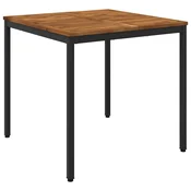 vidaXL Vrtnna jedilna miza Naravna in črna 80 x 80,5 x 75 cm