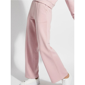 Sinsay - Wide-leg pantalone sa prošivima i viskozom - pastelno roze