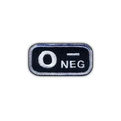 shumee Našitek krvne skupine 0 negativna črno/bela - Prišiven - Vezen našitek/značka/emblem
