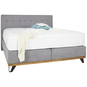 Hom`in POSTELJA BOXSPRING  x , tekstil, leseni material siva