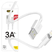 DUDAO Kabel za iPhone USB – Lightning 3A, 1 m, bel