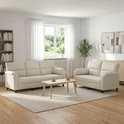 Vidaxl Kavčna garnitura 2 pcs Krem Žamet