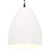 Vidaxl Industrijska viseča svetilka 25 W bela okrogla 32 cm E27