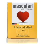 Masculan Ribbed Dotted kondomi pakovanje sa 3 kondoma 41721