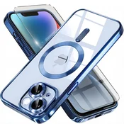 GS Ovitek za iPhone 14, Electro MagSafe, moder + zaščita za zaslon