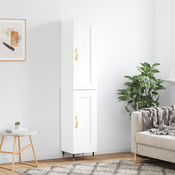 Vidaxl Visoka omara bela 34,5x34x180 cm inženirski les