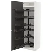 METOD Visoki element s izvlacnim fiokama, bela/Voxtorp tamnosiva, 60x60x200 cm