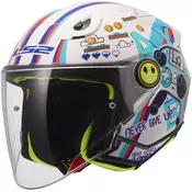 Dječja otvorena motociklistička kaciga LS2 OF622 Funny II Next Lever sjajno bijela