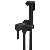 ICONIC concealed bidet mixer tap with stop shower, round, black matt - Črna mat barva - Sapho - ICONIC - 72 - Medeninasti - Vzvod - Krožni - 60 - 103 - 14