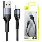 USAMS USAMS BRIDED KABEL U55 2A ZA LIGHTNING BLACK 1M ZA IPHONE IPAD, (21980481)