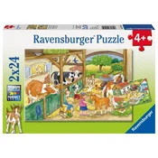 Ravensburger Puzzle - Dan na kmetiji 2 x 24 kosov