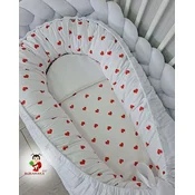 Bubamara037 Gnezdo za bebe Crvena srca, Belo