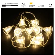 Vito LED božična razsvetljava toplo bela 1m 10 zvončkov 2xAA IP20 NATALE-16