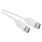 Kabel USB-C/USB-C, 3.1, polnjenje, podatki, 1 m, bela