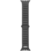 Remen Audi Strap Logo sinteticki kožni remen s magnetskim prstenom za Apple Watch 44/45/46/49mm crni (AU-SL-AW44-49-GT/D2-BK)