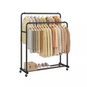 Songmics Oblekalni regal 465x110x1555 cm Črn
