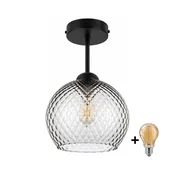 BRILAGI - LED plafonski luster R GLASS 1xE27/60W/230V precnik 25 cm crna/dimljeno-siva