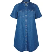 Zizzi Dolga srajca Vami  moder denim