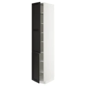 METOD Visoki element s policama/2 vrata, bela/Lerhyttan crno bajcovano, 40x60x220 cm