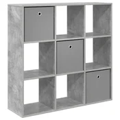 Vidaxl Strani šal s predalom Betonsko siva 102 x 31 x 99,5 cm