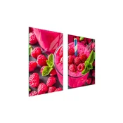 shumee ZAŠČITNA STEKLENA KROŽNIK ZA KUHINJO 65x52 MALINA