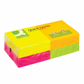 Kocka samolepilnih lističev neon 76mmx76mm komplet 12x75listov KF10508