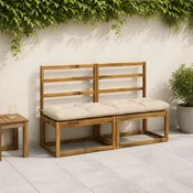 vidaXL Blazina za klop VIANEN 100% poliester Krem 140 x 40 x 12 cm