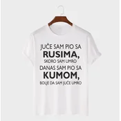 MAFIMI Muška majica Juce sam pio sa Rusima, Bela