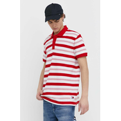 Pamucna polo majica Tommy Jeans boja: crvena, s uzorkom, DM0DM18921